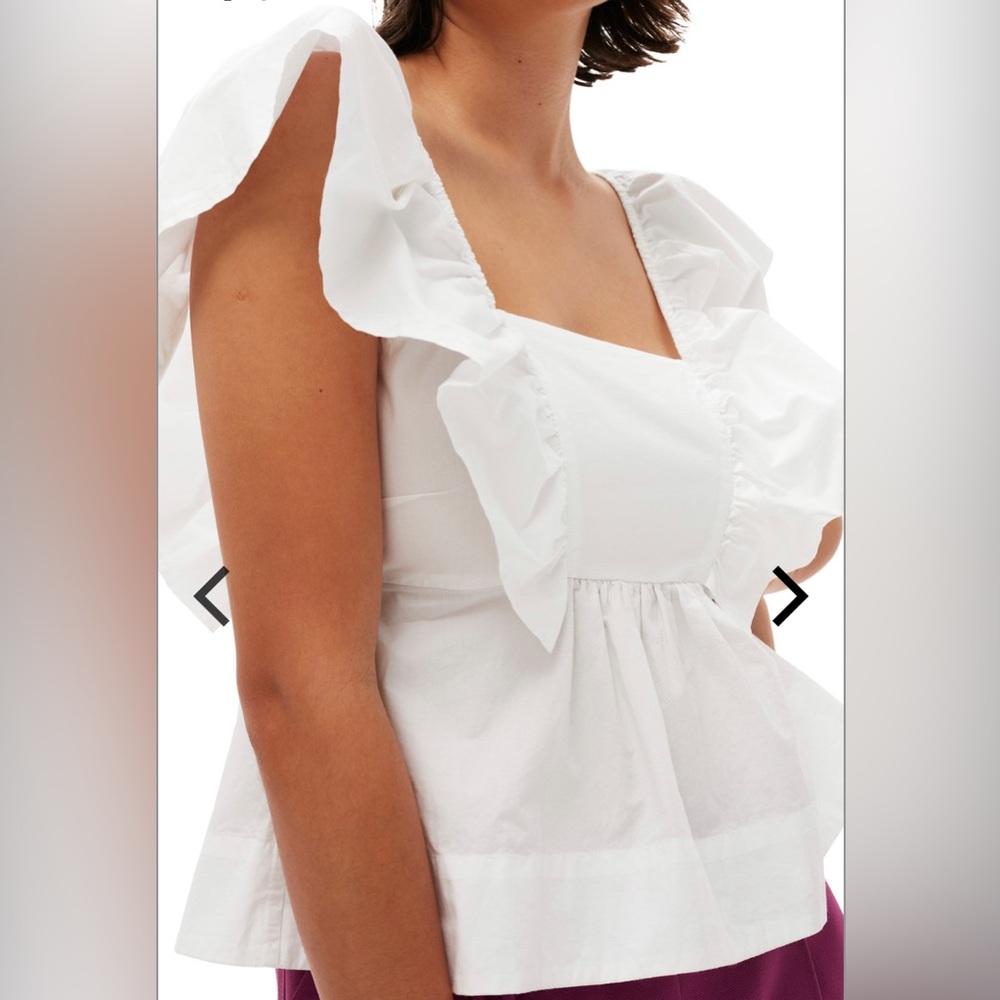 Ganni ruffle top-Brand New with Tags!